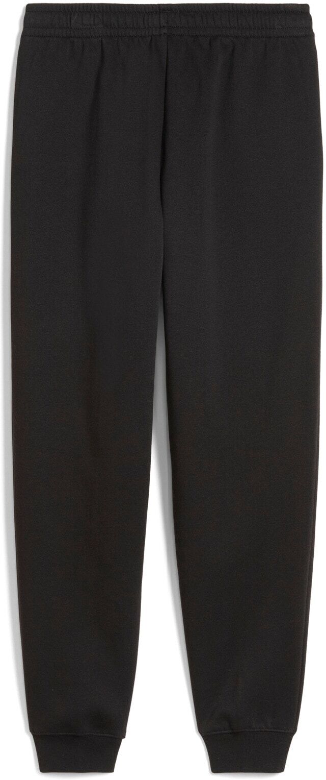 Trainingshose PUMA "ESS METALLIC HIGH-WAIST SWEATPANTS FL G", Damen, Gr. 164, N-Gr, schwarz (puma schwarz, metallic gold), Fleece, Obermaterial: 68% Baumwolle, 32% Polyester, bedruckt, regular fit normal, Hosen Trainingshose, für entspannte Aktivitäten, a