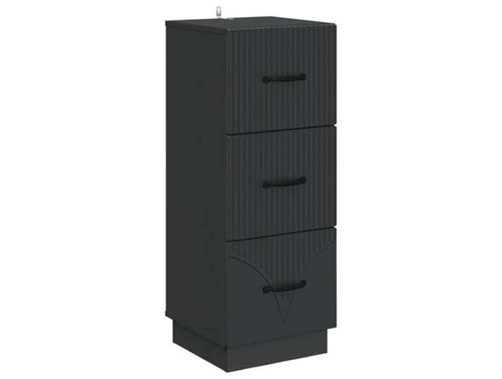 MNCVXAXG Schrank mit Schubladen 33 x 34,5 x 87 cm Holz schwarz 3 Schubladen, Vintage-Design, Griffe, 60 kg Gesamtkapazität, 5 kg pro Schublade