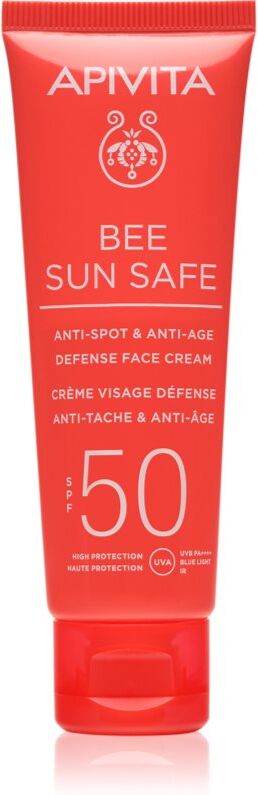 Apivita Bee Sun Safe Anti-Spot and Anti-Age Face Cream SPF 50 schützende Creme gegen Hautalterung SPF 50 50 ml