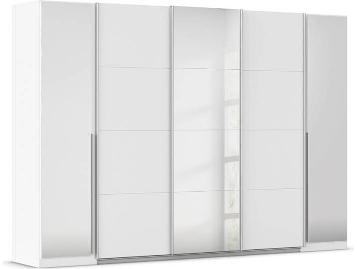 Schwebetürenschrank, Weiß, 301x210x62 cm, Holzwerkstoff, Durchdachte Innenausstattung, Modern, Rauch