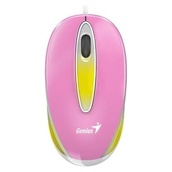 Genius DX-Mini Optische kabelgebundene Maus mit Hintergrundbeleuchtung RGB Pink / 1000 dpi / USB (Kabelgebunden) (31010025407)