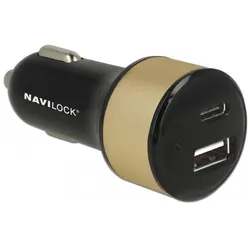 Navilock Kfz-Ladeadapter, Auto Adapter, Schwarz