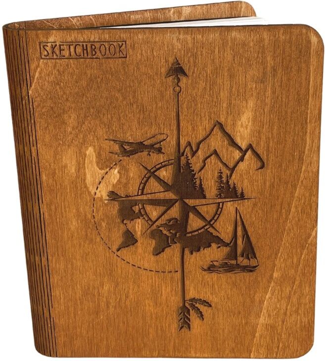 Carnet en bois Sketchbook Voyage Creatif'Note - Creatif Wood