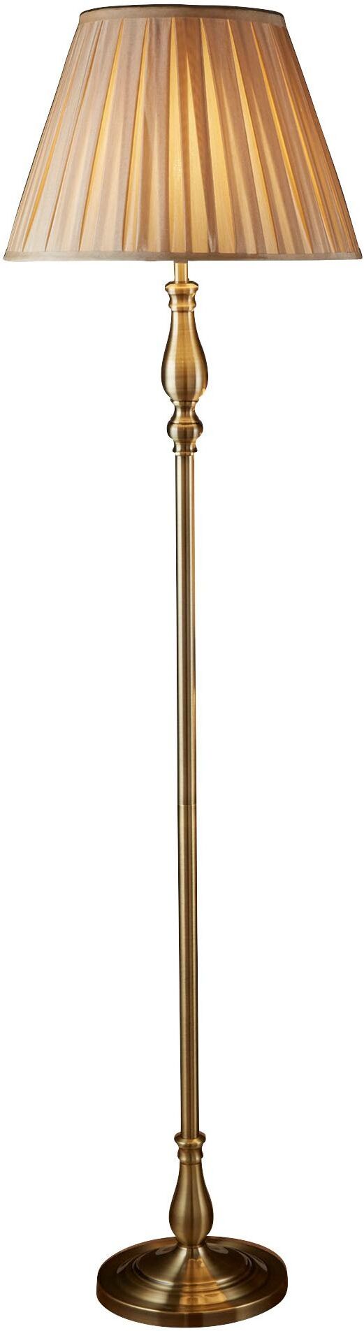 SEARCHLIGHT Stehlampe "Flemish Floor Lamp- Antique Brass Pleated Shade", gold (antikmessing), 1, Ø 40,5cm H: 164cm, 1 Stk., Leuchten, Stehlampe
