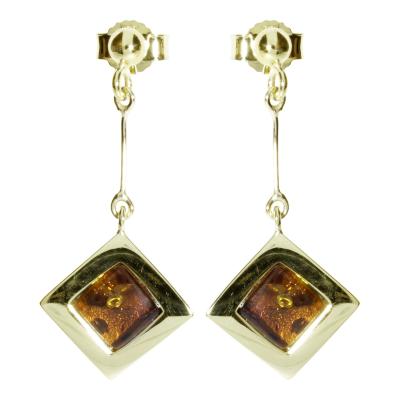 Paar Ohrhänger OSTSEE-SCHMUCK "- Vica - Gold 333/000 - Bernstein" Gr. 34, gold (gold 333, goldfarben, gelb), Ohrringe, Damen, 34, Gelbgold 333