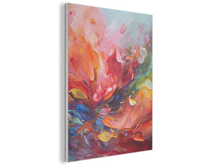 MuchoWow Akustikbild - Ölgemälde - Kunst - Abstrakt - Farbenfroh - 70x100, Altrosa, Kunststoff, Rechteckig, 70x100x0.9 cm, Wandverkleidung, Akustikpaneele