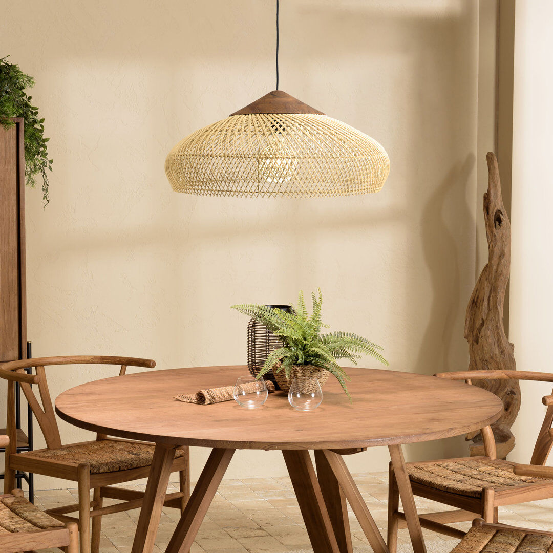 Bay Isle Home Amania 1 - Light Pendant Natural 30cm H x 65cm W