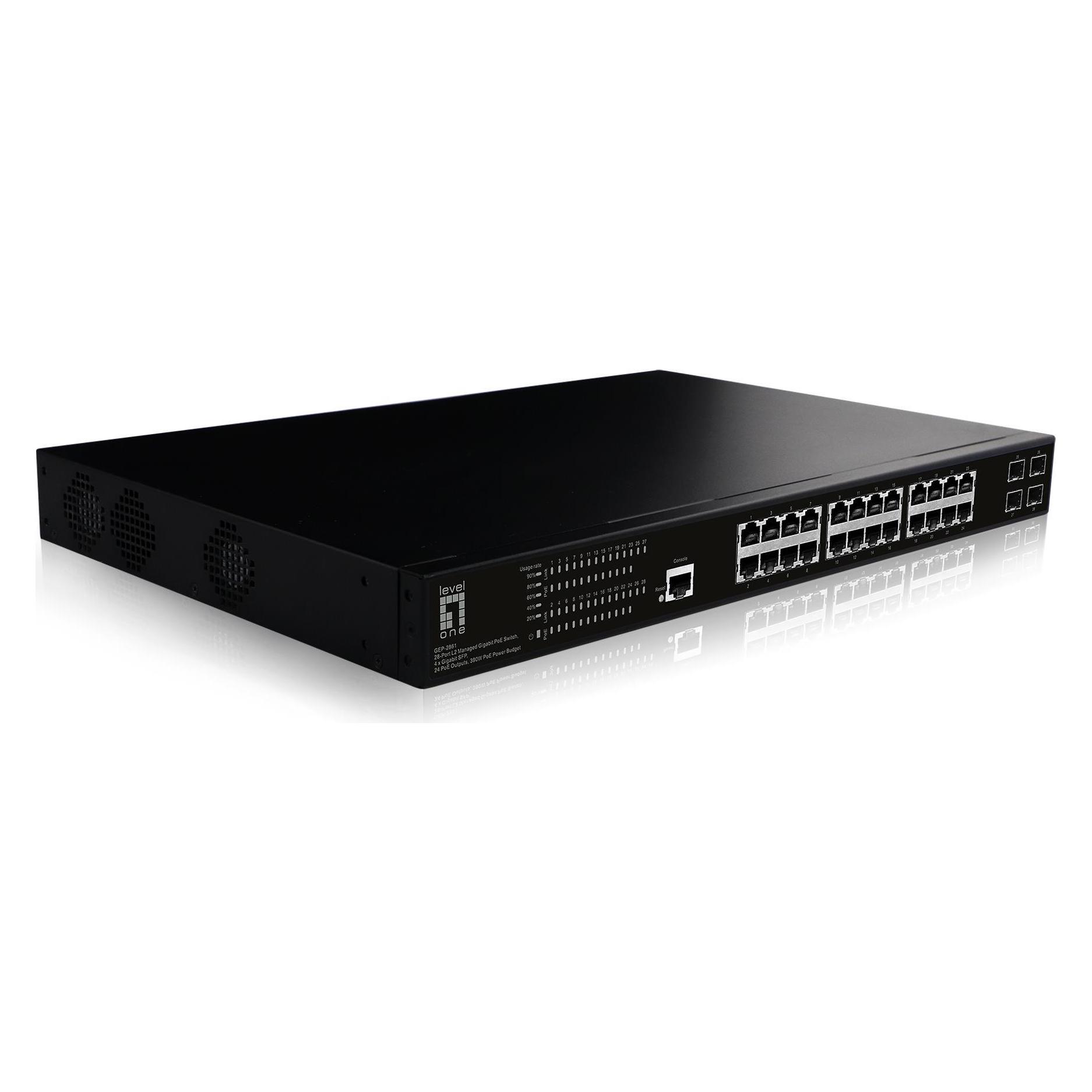 LevelOne Switch 28x GE GEP-2861 4xGSFP 24xPoE (28 Ports) (GEP-2861)