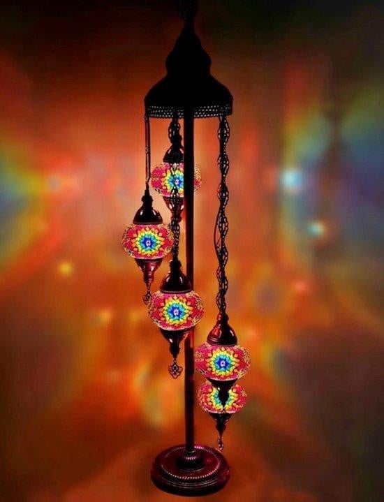 Halay Handgemaakte Turkse Mozaïek Vloerlamp met LED-accenten