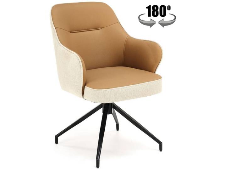 Chaise design pivotante avec piètement en acier noir