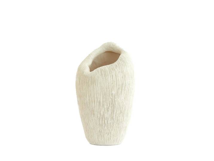 Light & Living Dekovase Denisa, Creme, Kunststoff, Stein, 20.5x36.5x21.5 cm, Dekoration, Vasen