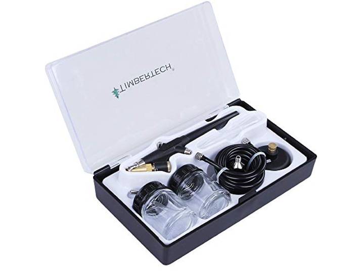 Timbertech – abpst02 – airbrush-kit – incl. kunststof etui, slang en adapter
