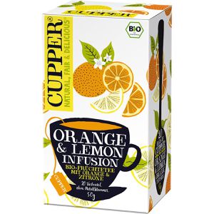 Cupper Tee Orange & Lemon Fusion, BIO, Früchtetee, 50 g, 20 Beutel