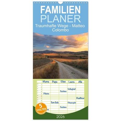 Familienplaner 2026 - Traumhafte Wege - Matteo Colombo mit 5 Spalten (Wandkalender, 21 x 45 cm) CALVENDO