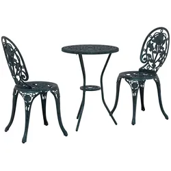 vidaXL Garten Bistro Set 3 pcs Grün Aluminium