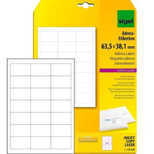 Sigel LA 320 Adressetiketten weiß 63.5 x 38.1 mm, 525 Stück