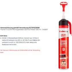 Fischer 1x GOW Montagekleber 320 Kilo Kleber 200 ml - 545857