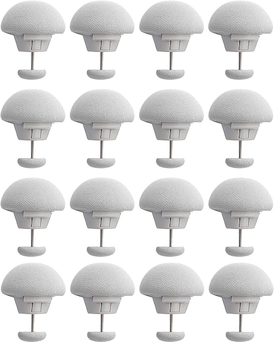 16 stuks Paddenstoelvormige Dekbedovertrekclips met Knopen - Wit