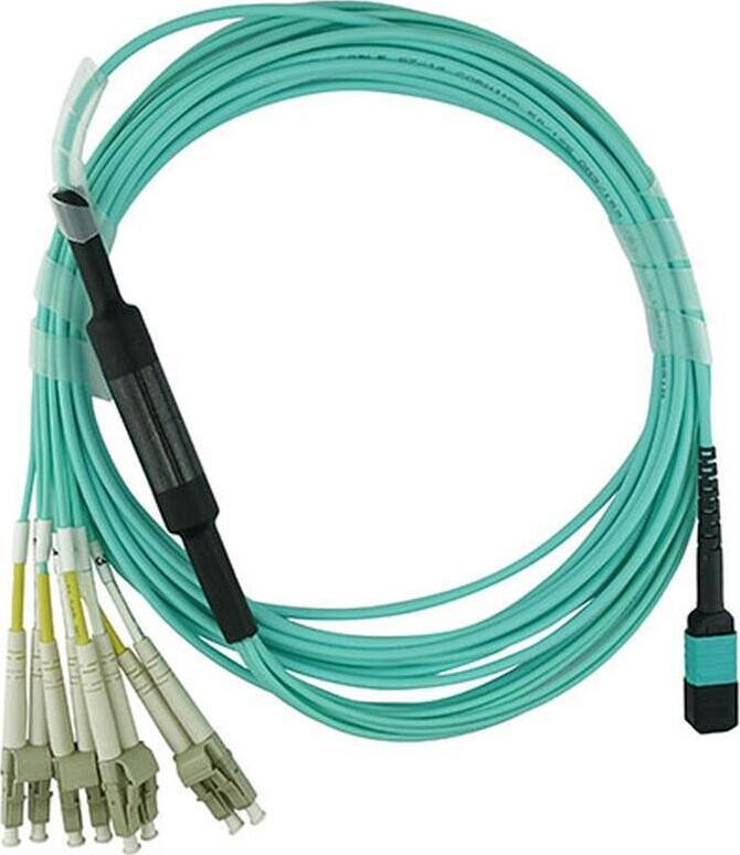 BlueOptics MTP-4LC-M1M-BO OM3 MTP naar LC glasvezelkabel, 1 meter