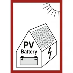 Dreifke® Aufkleber, Hinweis auf eine PV-Anlage mit Batteriespeicher, Folie, 105x148 mm