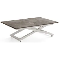 COUCHTISCH Axen höhenverstellbar ausziehbar, Beton Dunkelgrau 120-160/80/38-75 cm
