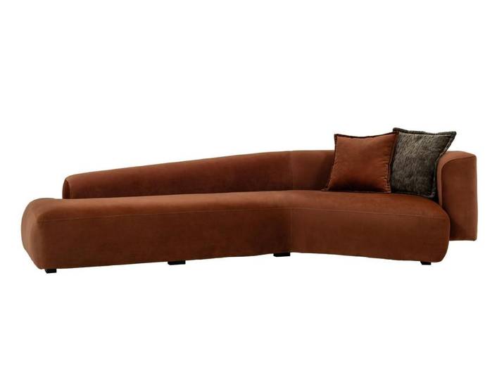 Xlmoebel Sofa XLMOEBEL Sofa in Braun mit weichem Stoffbezug und modernem Design, Sofa 1 Teile, Made in Europa