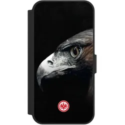 Nivocase Klapphülle für Apple iPhone 16e Handyhülle aus Kunst Leder NIVOflip schwarz Europameisterschaft (Apple iPhone 16e), Smartphone Hülle, Schwarz
