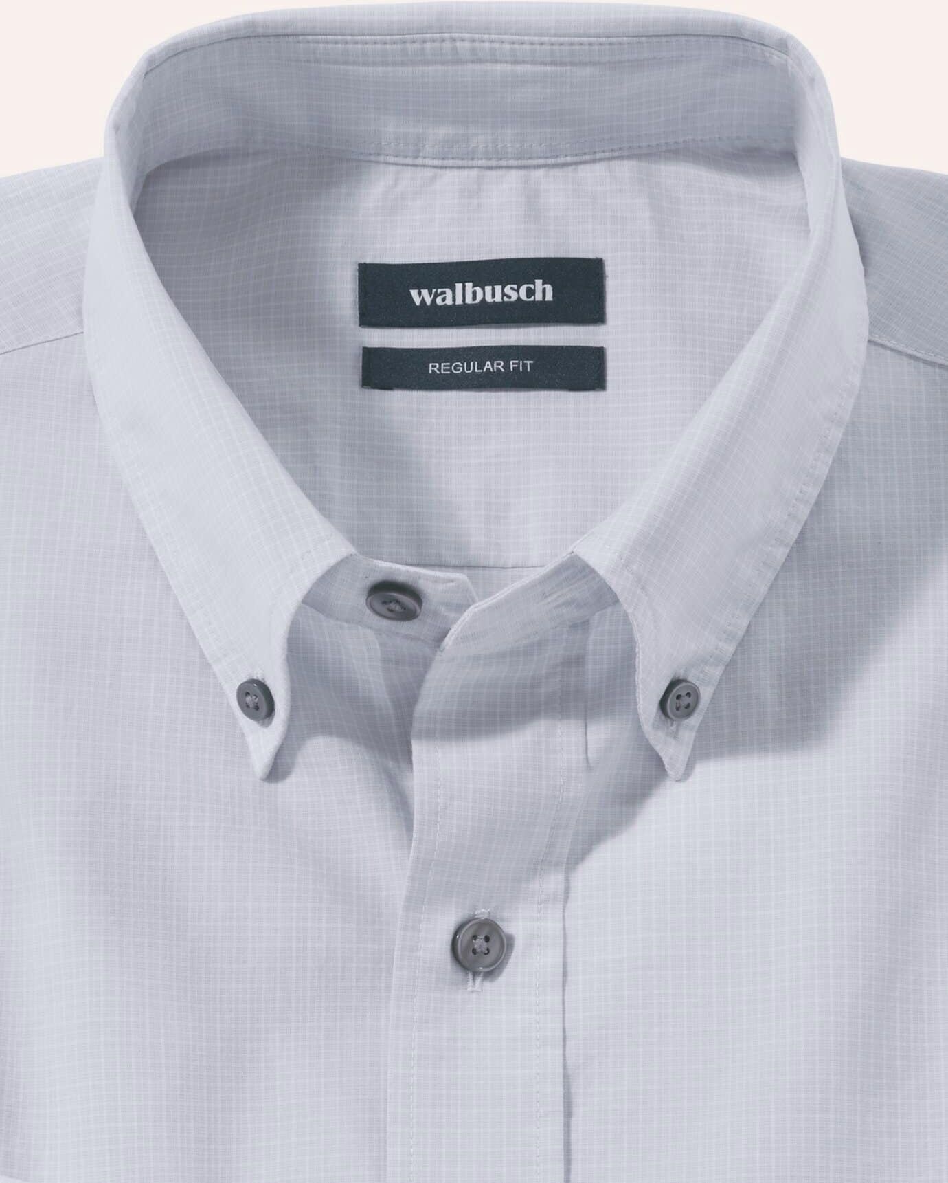 Walbusch Hemd mit Kent-Kragen Button Down, Regular Fit#noch offen: Größenlauf, Farbe Grau, 38, Kent-Kragen Button-down soft gewaschene Baumwolle Herren