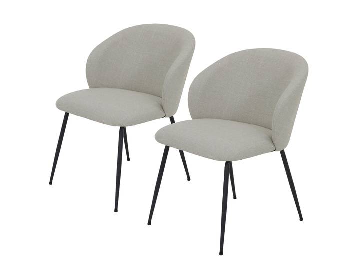 Chaises à accoudoirs Graz 2 pièces 61 x 81 x 65cm Beige/Beige