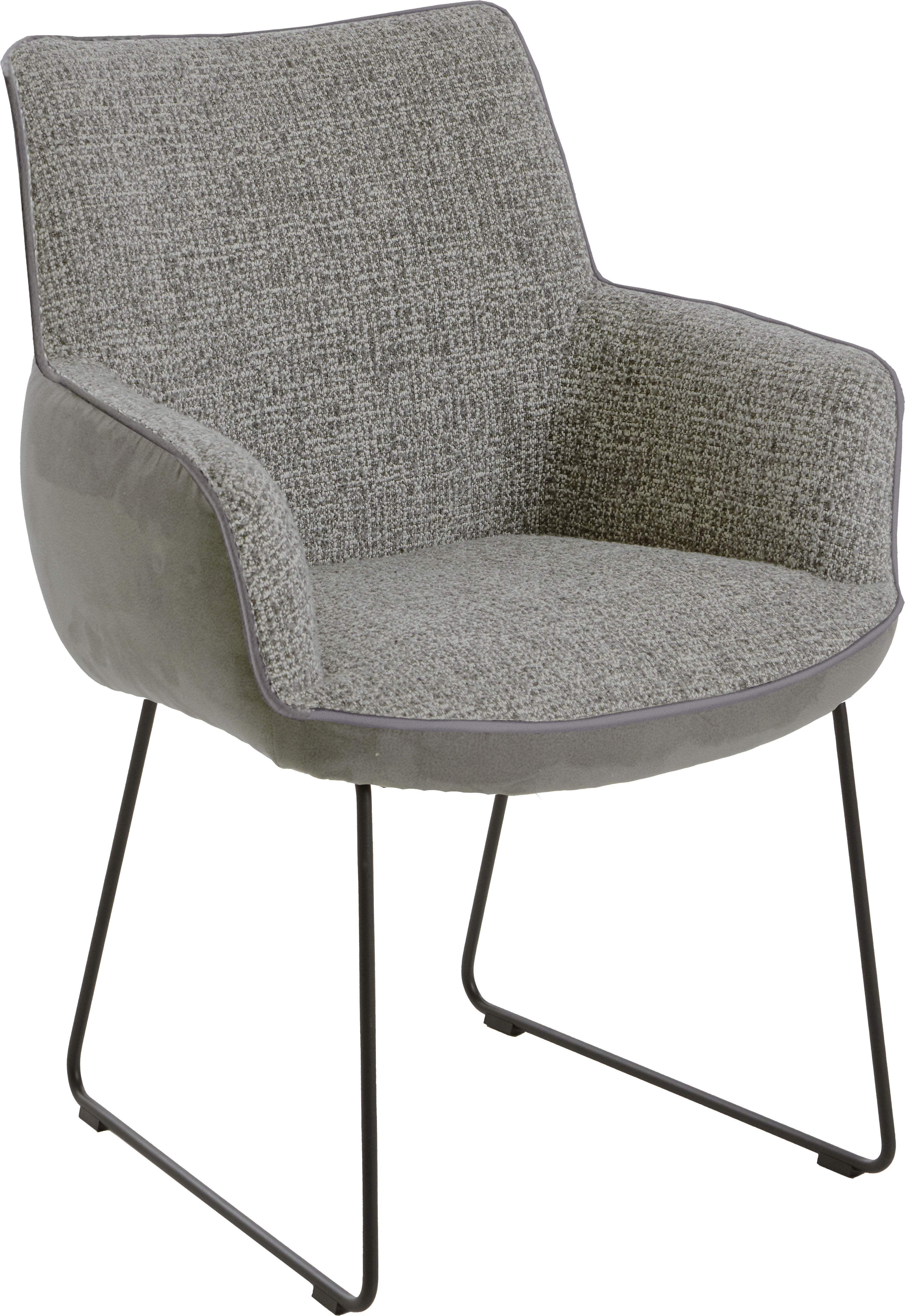 Esszimmerstuhl NIEHOFF SITZMÖBEL, grau (platingrau, schwarz, platingrau), B:62cm H:86cm T:62cm, Arizona (100% PES, Scheuertouren 75000, Pillingbildung 4, Abriebfestigkeit 4, Lichtbeständigkeit 4);Coco (100% PES, Scheuertouren 35000, Pillingbildung 4-5, Ab