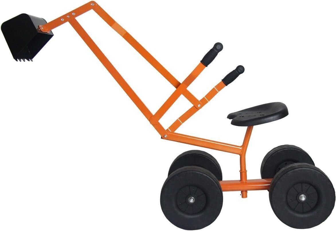 Costway Zitgraafmachine voor kinderen met 360° draaibaar compartiment en schop, Oranje