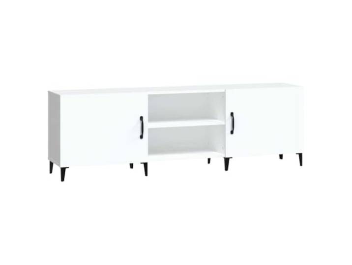 LKJephalotrope TV-Schrank Weiß 150x30x50 cm TV-Board aus Holzwerkstoff Modernes Lowboard mit Fächern für Wohnzimmer und Schlafzimmer, bietet viel Stauraum und stabile Eisenbeine.