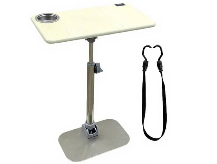 Klappbarer Wohnmobil-Esstisch mit Getränkehalter und höhenverstellbarer Neigung for Wohnmobil-Reiseanhänger(White,50x28cm)