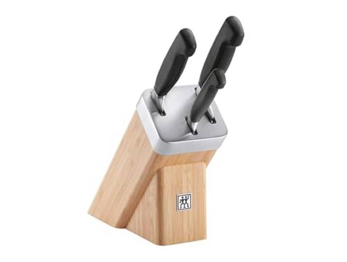 Zwilling Vier-Sterne-Block aus Bambus mit 3 Messern