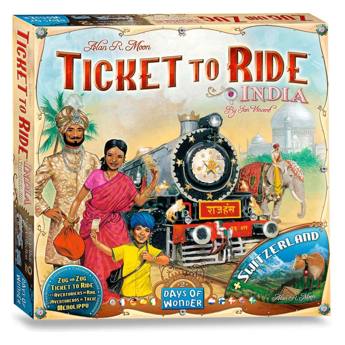 Asmodée Ticket To Ride India and Swizerland (Deutsch, Englisch, Französisch, 2 - 4 Spieler) (DOW720114)