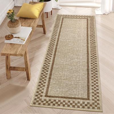 Garvee Modern Checked Border Foldable Area Rug
