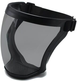 DynamicDeals Premium Full Face Shield Safety Mask With Anti Fog Face Cover & Oil Proof Protection black Grey