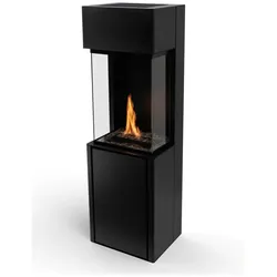 Planika - Arcticon BEV Bioethanol-Kamin ohne Abzug, Fernbedienung, echte Flamme, Panorama-Design - Schwarz