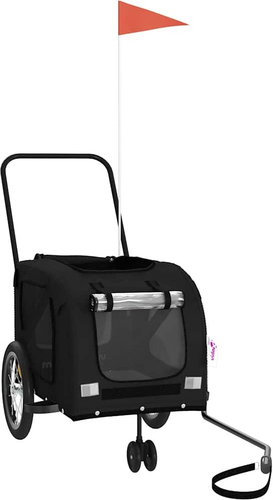 vidaXL Remorque pour vélo pour animaux de compagnie noir