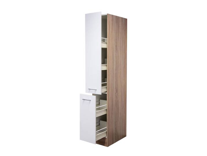 Apothekerschrank Samoa, Weiß/Braun 30x200x57cm