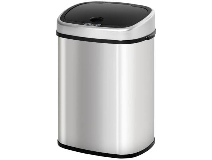HOMCOM Poubelle capteur mouvement 48L sans contact cuisine Argenté Acier inoxydable résistant aux traces de doigts\, poubelle hygiénique\, usage domestique et bureau