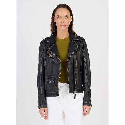 Bikerjacke JCC "51300", Damen, Gr. 40, schwarz, Obermaterial: 100% Lammleder. Futter: 100% Polyester, mit Knopf, Jacken