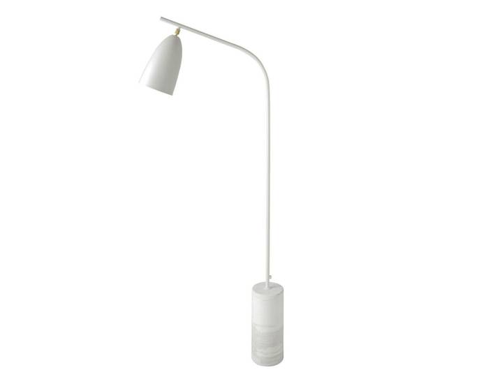 Angel Cerda Stehleuchte Angel Cerdá 8036, weißer Stahl und Marmor, Weiß, Metall, Essen/Getränk, Formgebogen, E27, 62x147x15 cm, Lampen & Leuchten, Innenbeleuchtung, Stehlampen