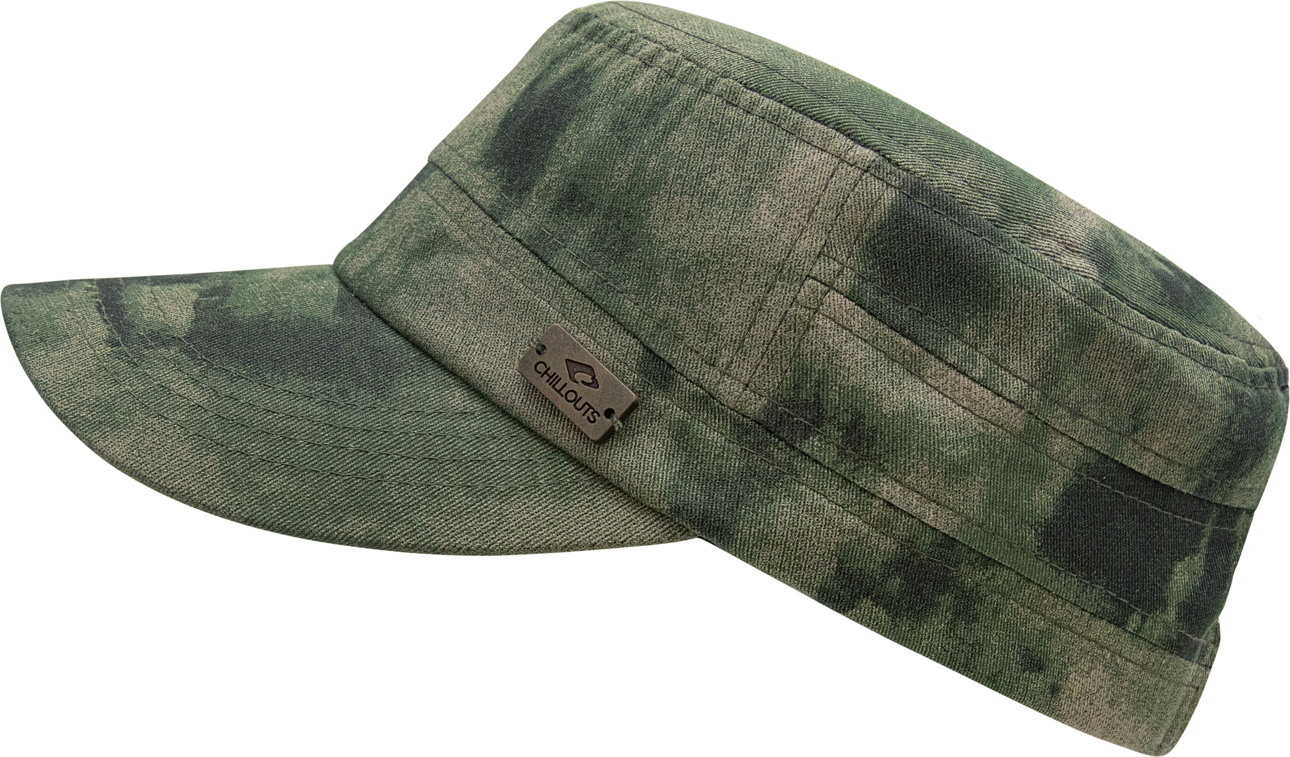 Army Cap CHILLOUTS "Corrientes Hat", Herren, grün (olive), Web, Materialmix, gemustert, Caps Army Cap, atmungsaktiv, Formstabil, verstellbarer Verschluss