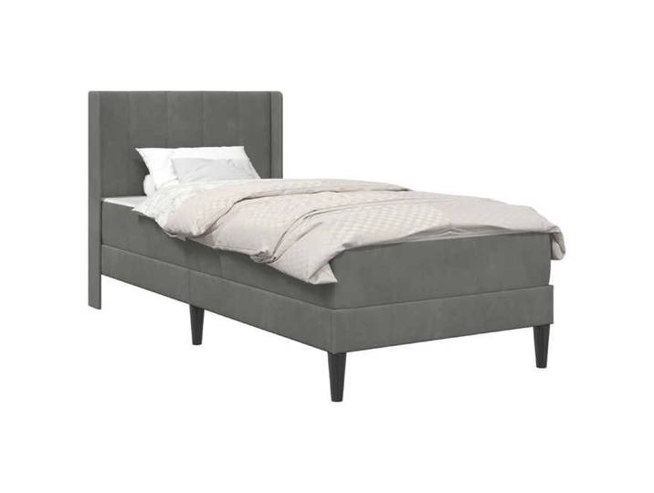 Accessoire - Matelas - Gris - Cadre de lit - avec matelas Gris foncé 90x190 cm Velours_28746