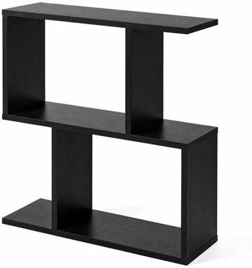 Costway 24 Inch 3-Tier Geometric Bookshelf with Thick Foot Pads-Black