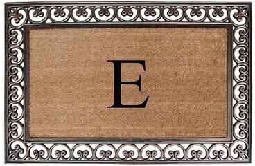 A1 Home Collections Rubber Coir Classic Paisley Border Monogrammed Welcome Entrance Doormat