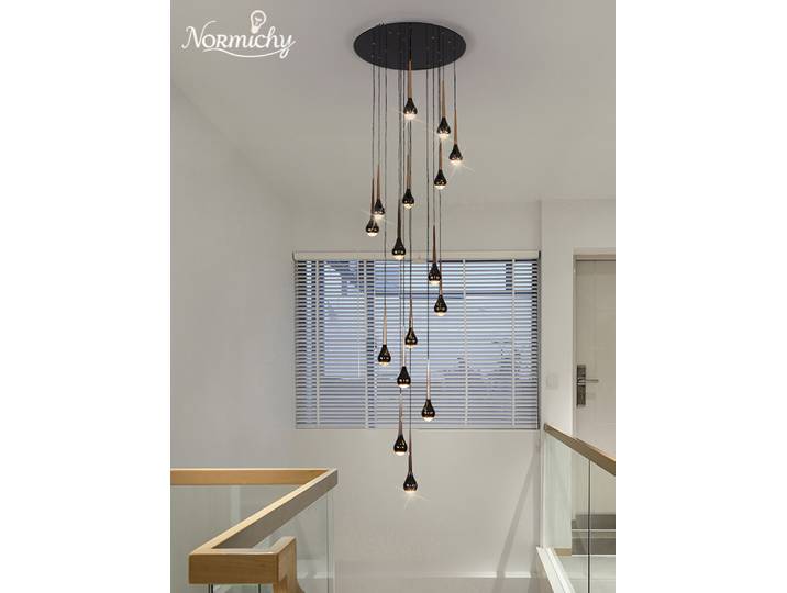 Moderne minimaliste suspension nordique escalier salon Led lustre salle à manger Villa plafond lustre décoration de la maison