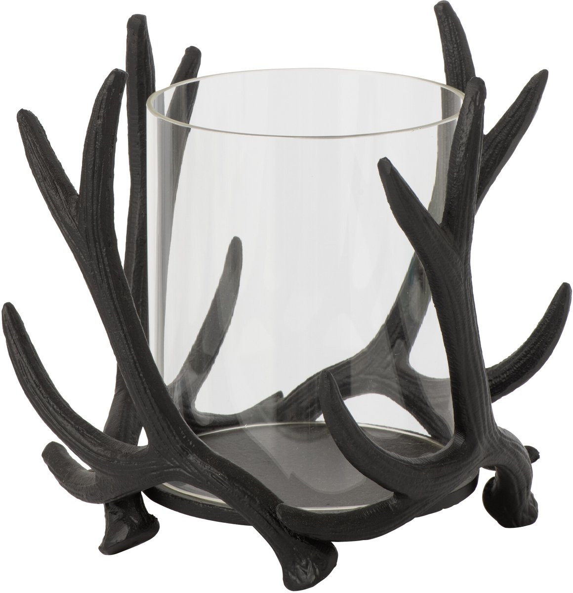 J-Line Windlicht hert zwart aluminium