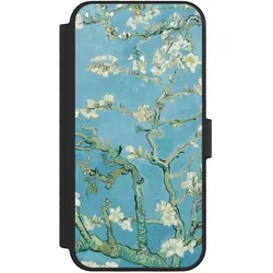 Nivocase Klapphülle für Apple iPhone 16 Pro Handyhülle aus Kunst Leder NIVOflip schwarz Kunst Malerei (Apple iPhone 16 Pro), Smartphone Hülle, Schwarz